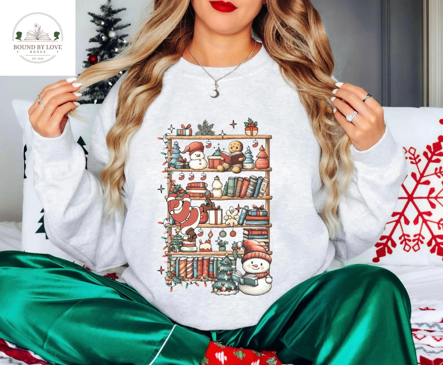 Christmas Book Shelf Sweatshirt