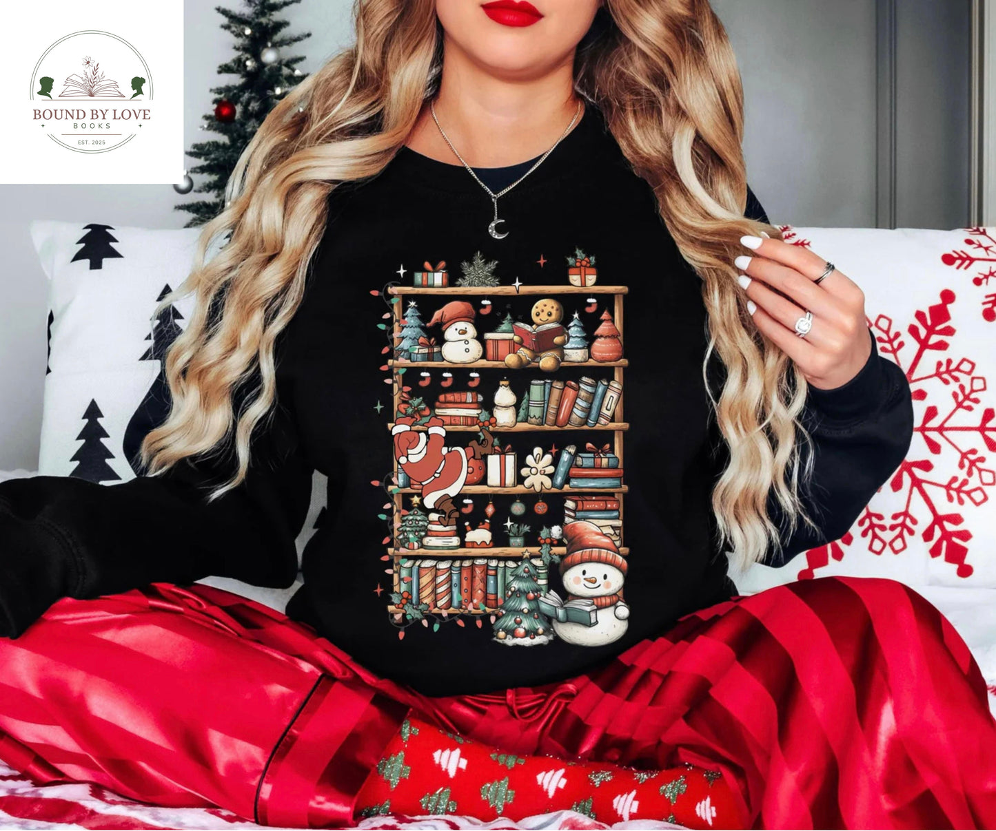 Christmas Book Shelf Sweatshirt