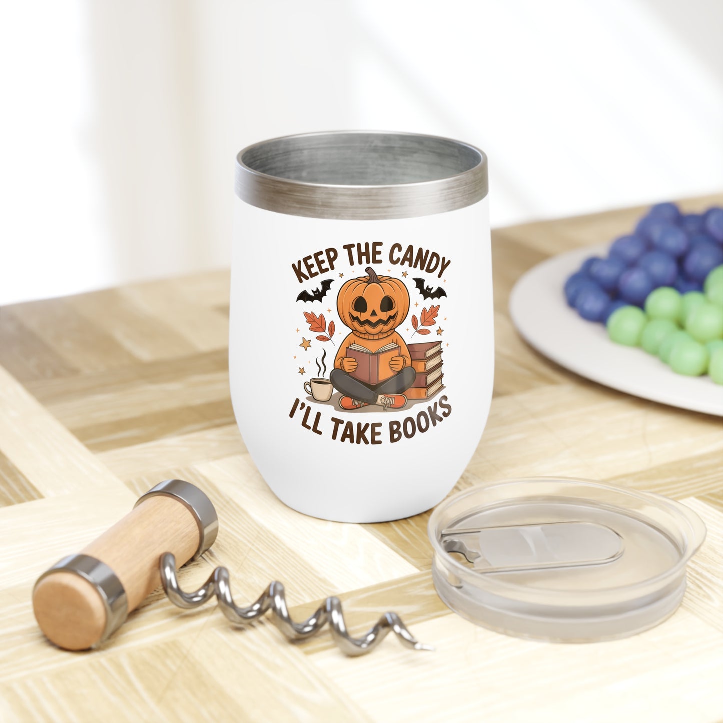 Keep The Candy I'll Take Books Wine Tumbler