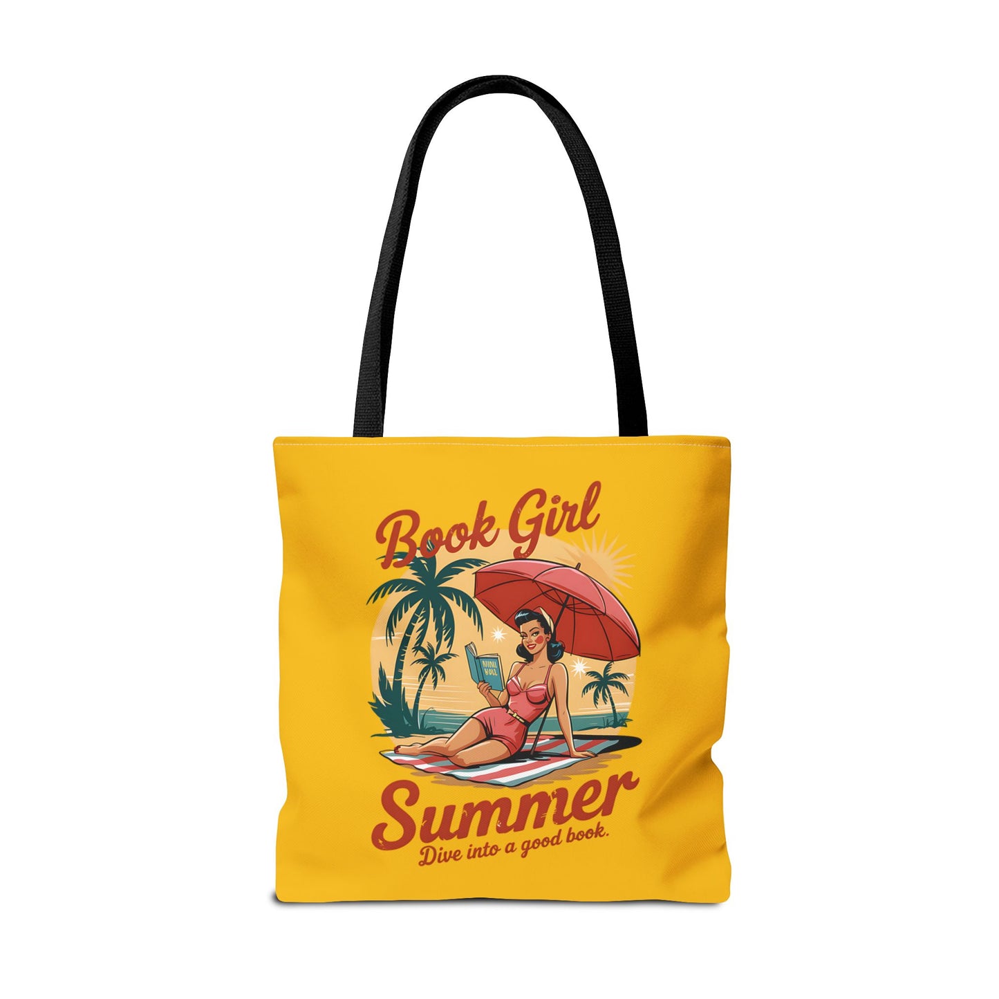 Retro Book Girl Summer Tote