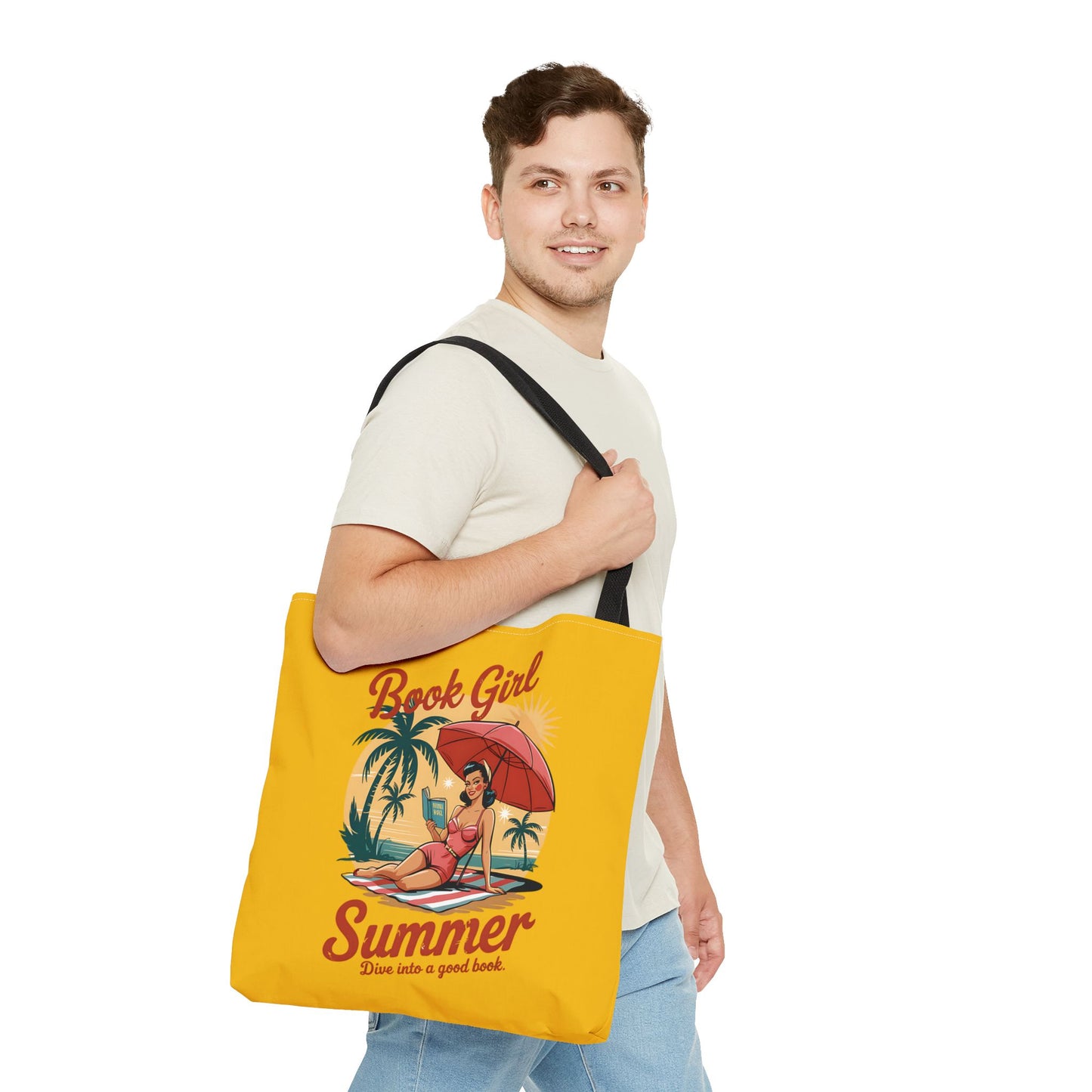 Retro Book Girl Summer Tote