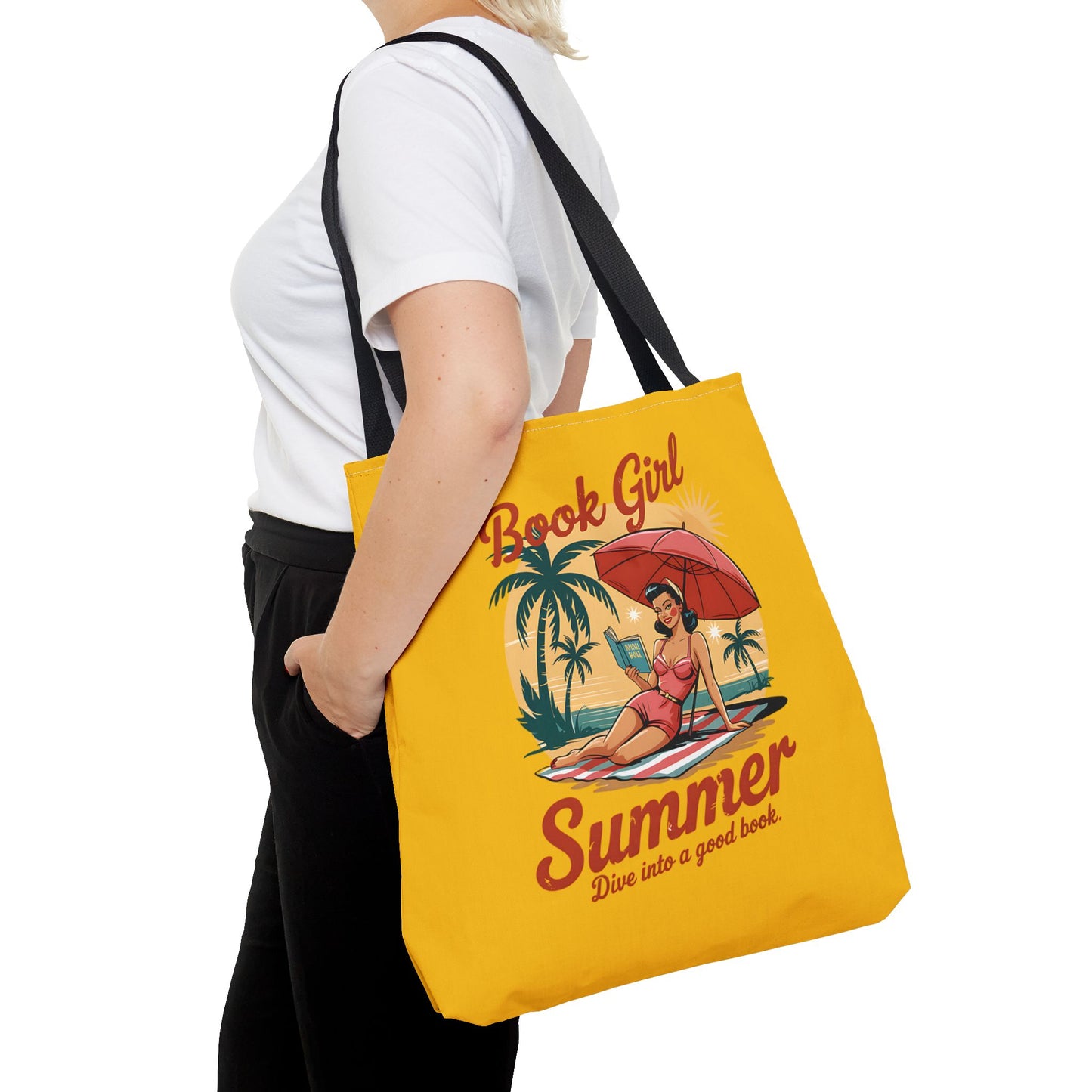 Retro Book Girl Summer Tote
