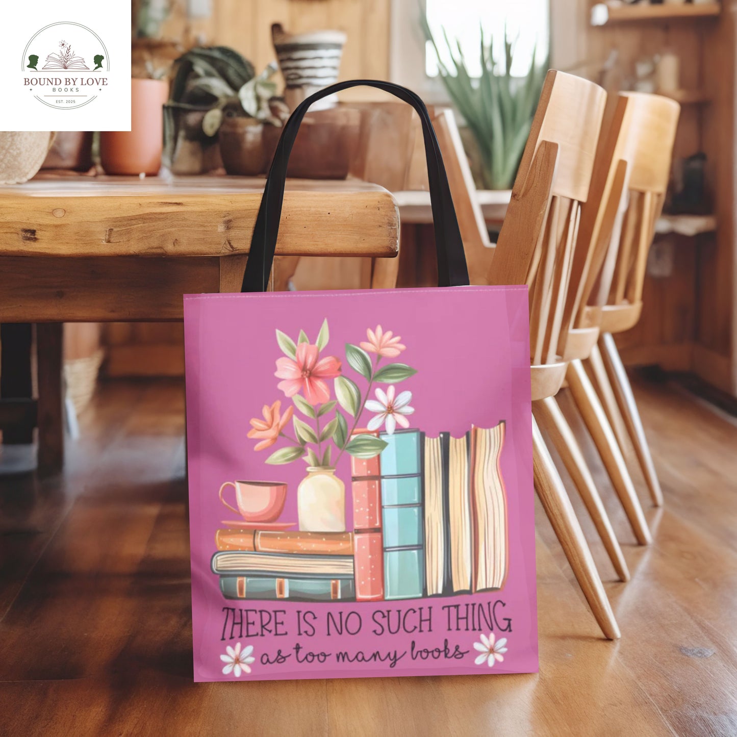No Such Thing As Too Many books Tote