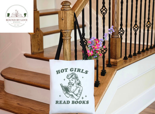 Hot Girls Read Books Tote, 18x18