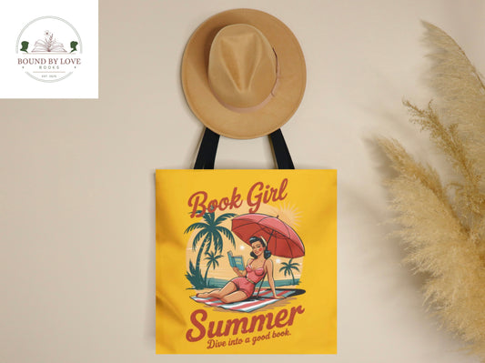 Retro Book Girl Summer Tote